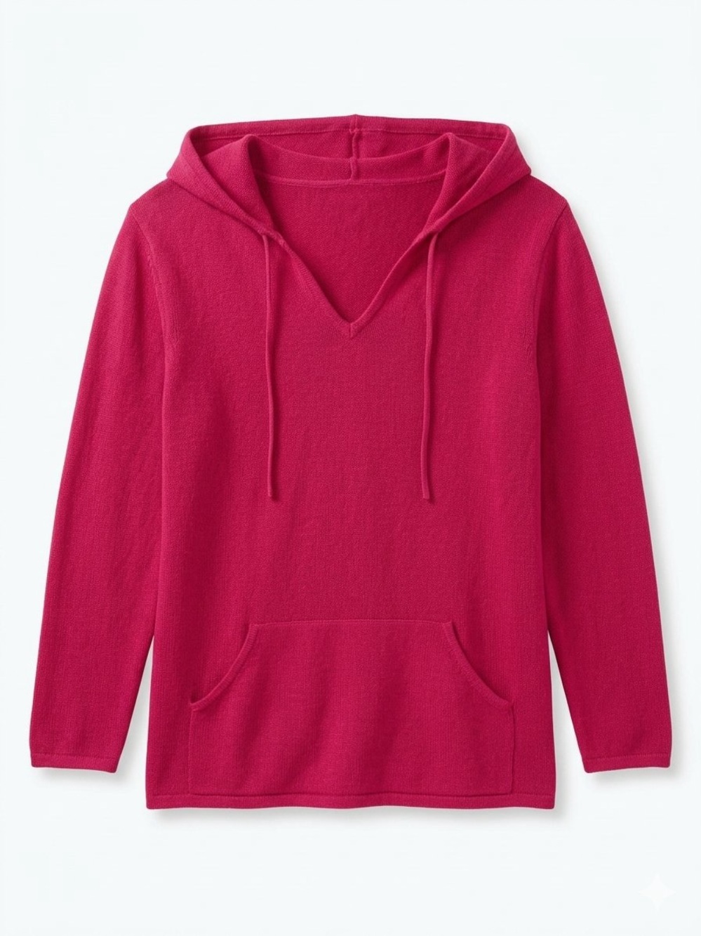 Arizona Jean Company Women's Bright Fuchsia V-Neck Hooded Sweater